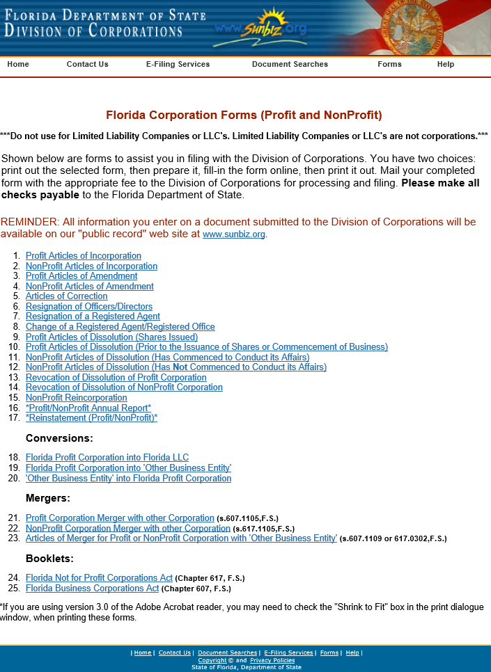 Free Florida Articles of Incorporation Profit Corporation