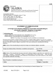 Alaska Statement of Domestication A Foreign (non-Alaskan) Religious Corporation Domesticating to a Domestic (Alaskan) Religious Corporation | Form 08-0600