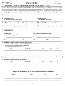 Free New Jersey Articles of Incorporation